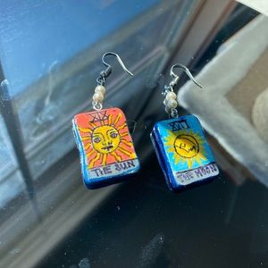 Tarot card earrings